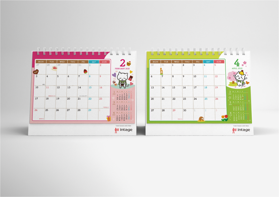 株式会社インテージ 様 卓上カレンダー（2018-2020）  株式会社インテージ 様